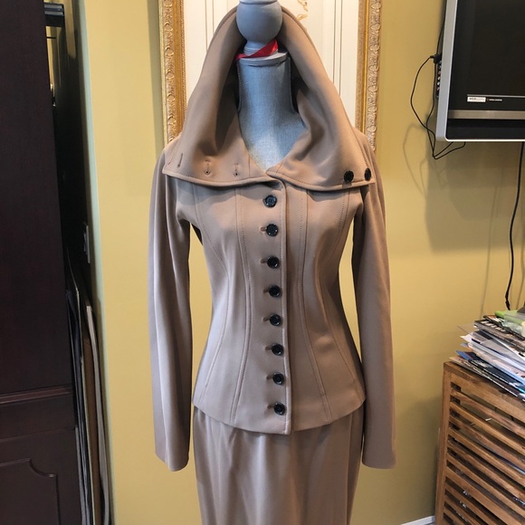 Dolce & Gabbana Tan Skirt Suit sz 46 NWOT